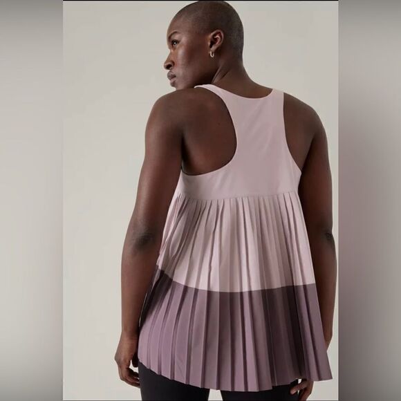 Athleta Swing Forward Pleated Tank Top Size Small Mauve Lavender NWT $109 - Picture 3 of 12